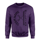 Personalized Lacrosse on a Sweatshirt With Team and Lacrosse Player Name on a Sweatshirt