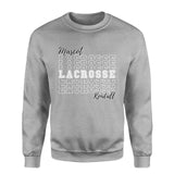 Custom Lacrosse on a Sweatshirt With Mascot and Lacrosse Player Name on a Sweatshirt