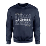 Custom Lacrosse on a Sweatshirt With Mascot and Lacrosse Player Name on a Sweatshirt