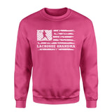 Lacrosse Grandma Horizontal Flag on a Sweatshirt with a White Graphic