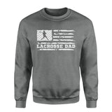 Lacrosse Dad Horizontal Flag on a Sweatshirt with a White Graphic