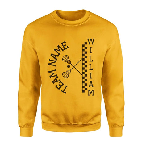 Personalized Lacrosse on a Sweatshirt With Team and Lacrosse Player Name on a Sweatshirt