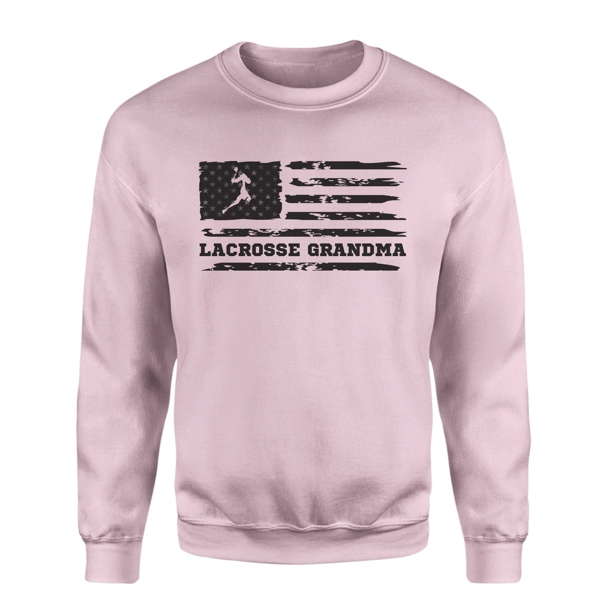 Lacrosse Grandma Horizontal Flag on a Sweatshirt with a Black Graphic