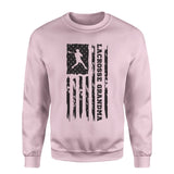 Lacrosse Grandma Vertical Flag on a Sweatshirt with a Black Graphic