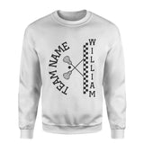 Personalized Lacrosse on a Sweatshirt With Team and Lacrosse Player Name on a Sweatshirt