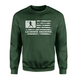 Lacrosse Grandma Horizontal Flag on a Sweatshirt with a White Graphic