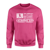 Lacrosse Dad Horizontal Flag on a Sweatshirt with a White Graphic
