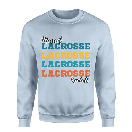 Personalized Lacrosse Lacrosse Lacrosse on a Sweatshirt With Mascot and Lacrosse Player Name on a Sweatshirt