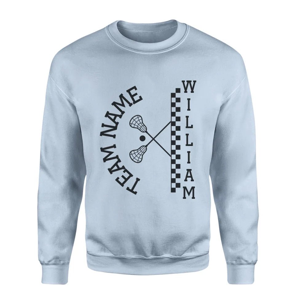 Personalized Lacrosse on a Sweatshirt With Team and Lacrosse Player Name on a Sweatshirt