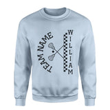 Personalized Lacrosse on a Sweatshirt With Team and Lacrosse Player Name on a Sweatshirt