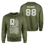 Lacrosse Grandpa Vertical Flag With Lacrosse Player Name on a Sweatshirt with a White Graphic