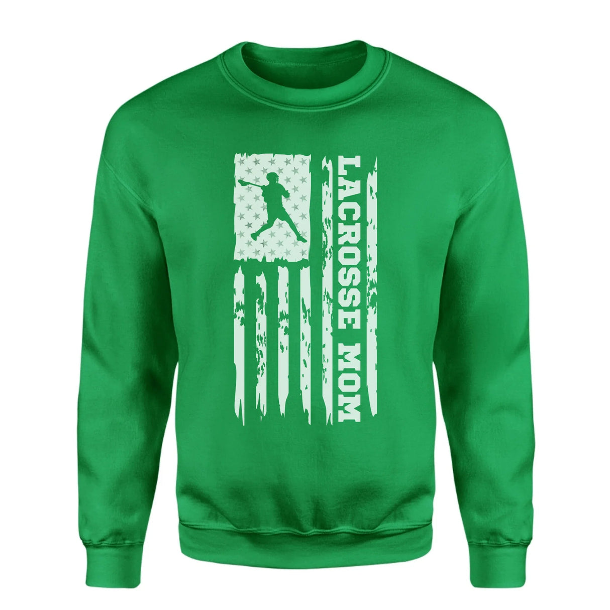 Lacrosse Mom Vertical Flag on a Sweatshirt with a White Graphic