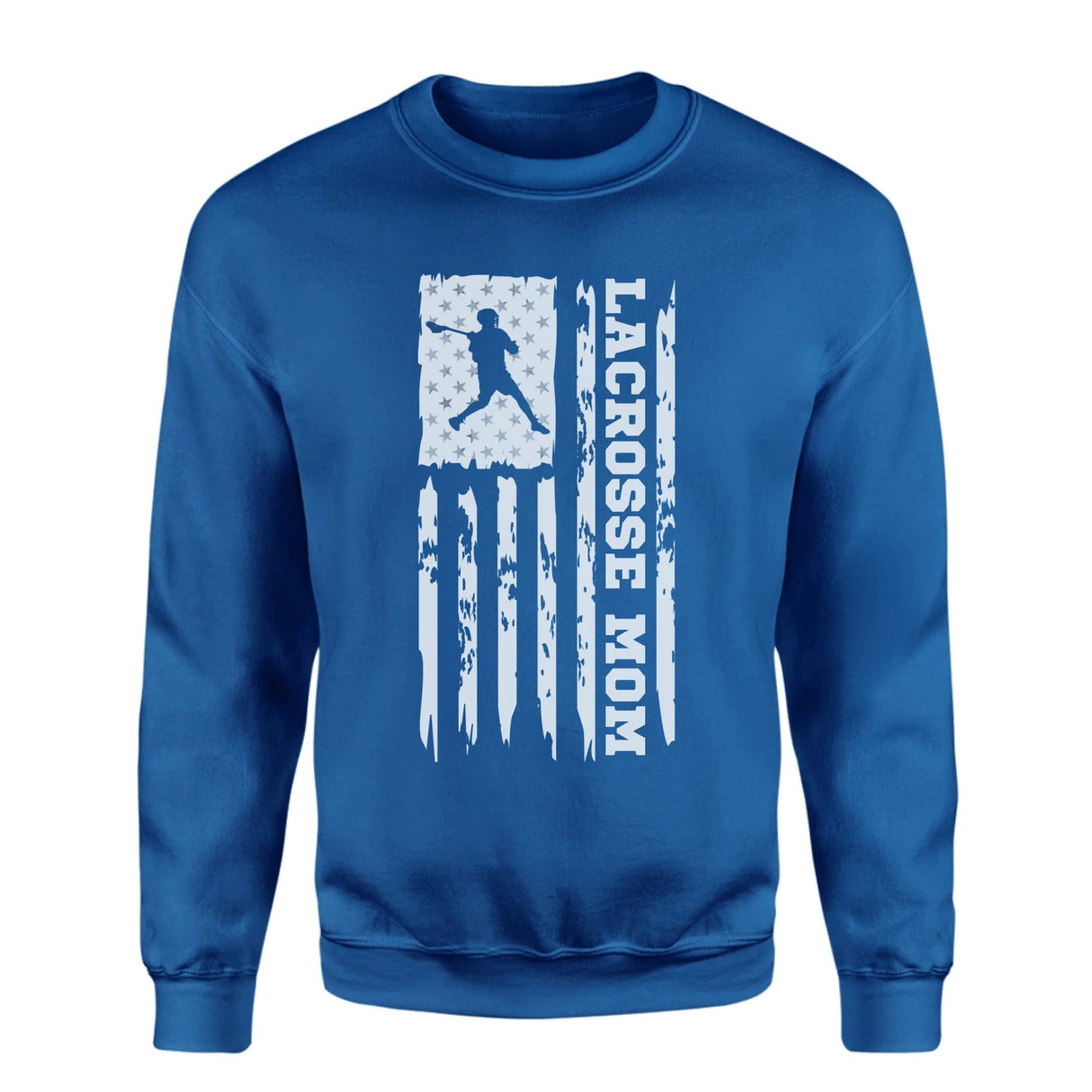 Lacrosse Mom Vertical Flag on a Sweatshirt with a White Graphic