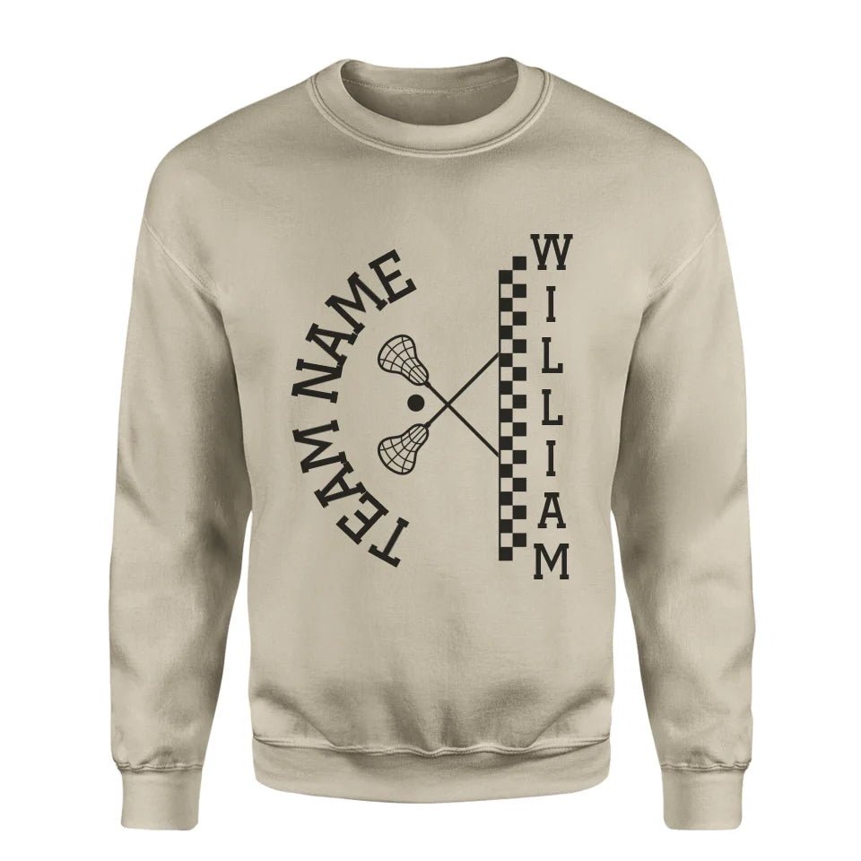 Personalized Lacrosse on a Sweatshirt With Team and Lacrosse Player Name on a Sweatshirt