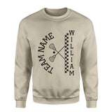 Personalized Lacrosse on a Sweatshirt With Team and Lacrosse Player Name on a Sweatshirt