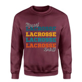 Personalized Lacrosse Lacrosse Lacrosse on a Sweatshirt With Mascot and Lacrosse Player Name on a Sweatshirt