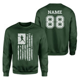 Lacrosse Grandma Vertical Flag With Lacrosse Player Name on a Sweatshirt with a White Graphic