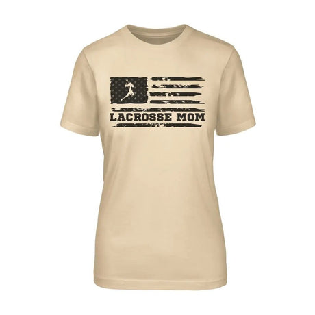 Lacrosse Mom Horizontal Flag on a Unisex T-Shirt with a Black Graphic