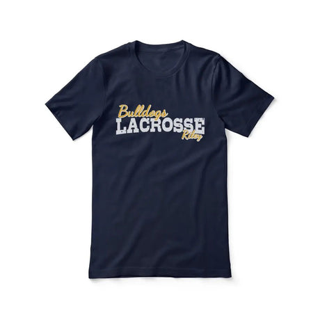 Custom Lacrosse Mascot and Lacrosse Player Name on a Unisex T-Shirt with a White Graphic