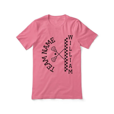 Personalized Lacrosse Shirt With Team and Lacrosse Player Name on a Unisex T-Shirt