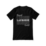 Custom Lacrosse Shirt With Mascot and Lacrosse Player Name on a Unisex T-Shirt