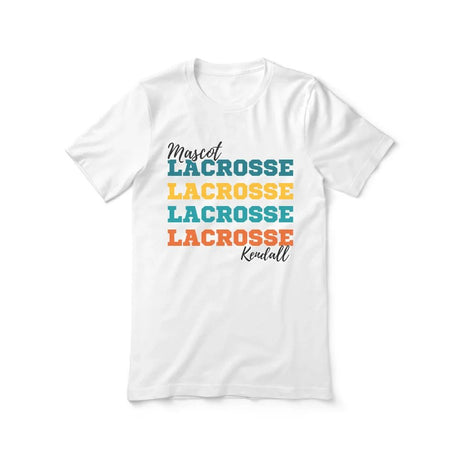 Personalized Lacrosse Lacrosse Lacrosse Shirt With Mascot and Lacrosse Player Name on a Unisex T-Shirt