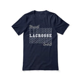 Custom Lacrosse Shirt With Mascot and Lacrosse Player Name on a Unisex T-Shirt