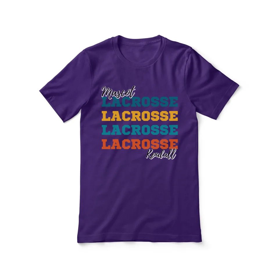 Personalized Lacrosse Lacrosse Lacrosse Shirt With Mascot and Lacrosse Player Name on a Unisex T-Shirt