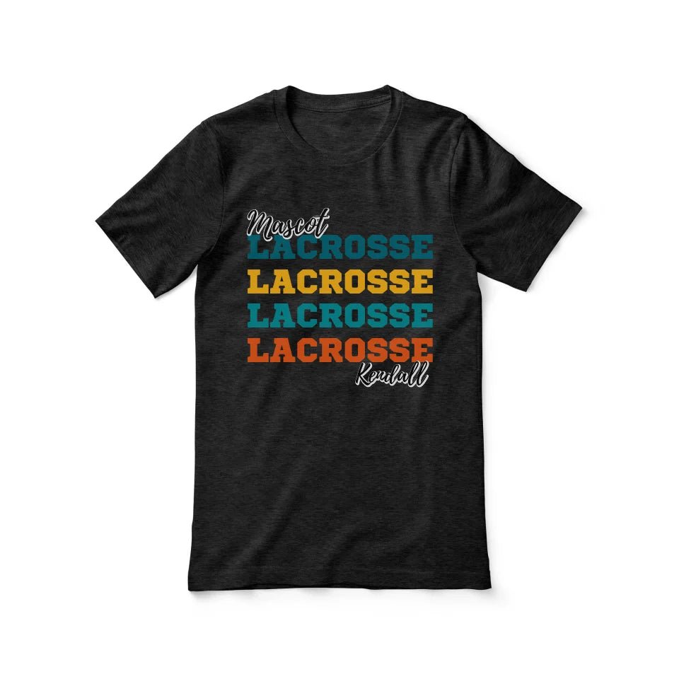 Personalized Lacrosse Lacrosse Lacrosse Shirt With Mascot and Lacrosse Player Name on a Unisex T-Shirt