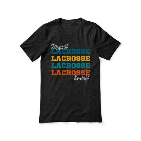 Personalized Lacrosse Lacrosse Lacrosse Shirt With Mascot and Lacrosse Player Name on a Unisex T-Shirt