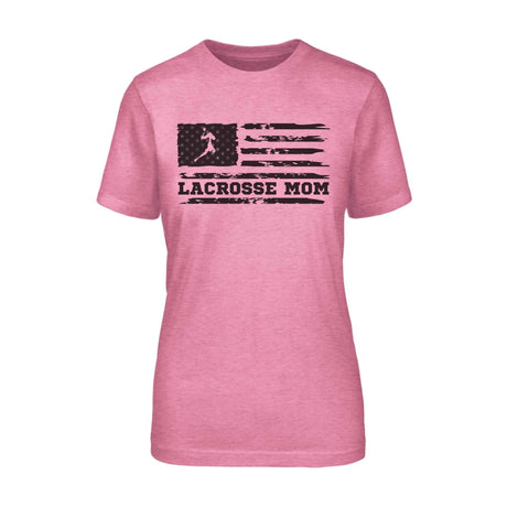 Lacrosse Mom Horizontal Flag on a Unisex T-Shirt with a Black Graphic