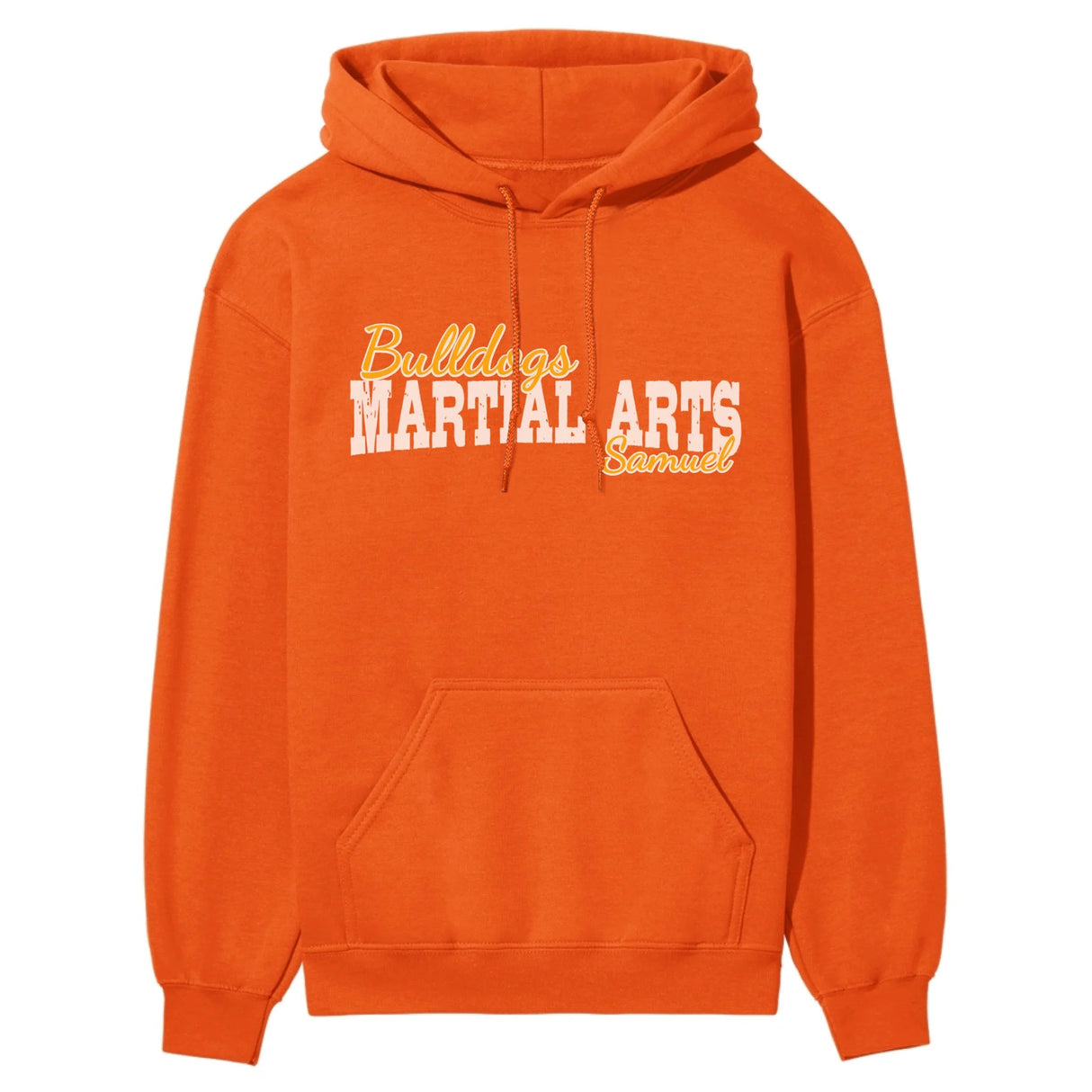 Custom Martial Arts Mascot and Martial Artist Name on a Hoodie with a White Graphic