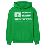 Martial Arts Dad Horizontal Flag on a Hoodie with a White Graphic