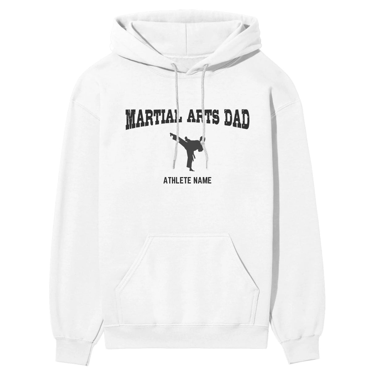 Martial Arts Dad with Martial Artist Icon and Martial Artist Name on a Hoodie with a Black Graphic