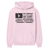 Martial Arts Mom Horizontal Flag on a Hoodie with a Black Graphic