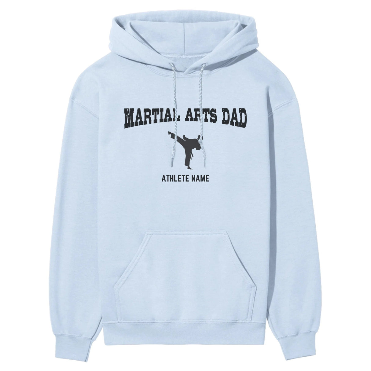 Martial Arts Dad with Martial Artist Icon and Martial Artist Name on a Hoodie with a Black Graphic