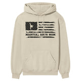 Martial Arts Mom Horizontal Flag on a Hoodie with a Black Graphic