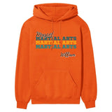 Personalized Martial Arts Martial Arts Martial Arts on a Hoodie With Mascot and Martial Artist Name on a Hoodie