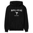 Martial Arts Dad with Martial Artist Icon and Martial Artist Name on a Hoodie with a White Graphic