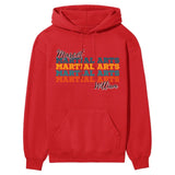 Personalized Martial Arts Martial Arts Martial Arts on a Hoodie With Mascot and Martial Artist Name on a Hoodie