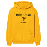 Martial Arts Dad with Martial Artist Icon and Martial Artist Name on a Hoodie with a Black Graphic