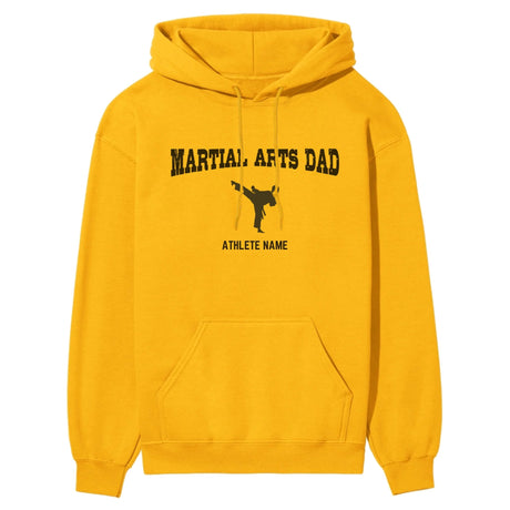 Martial Arts Dad with Martial Artist Icon and Martial Artist Name on a Hoodie with a Black Graphic