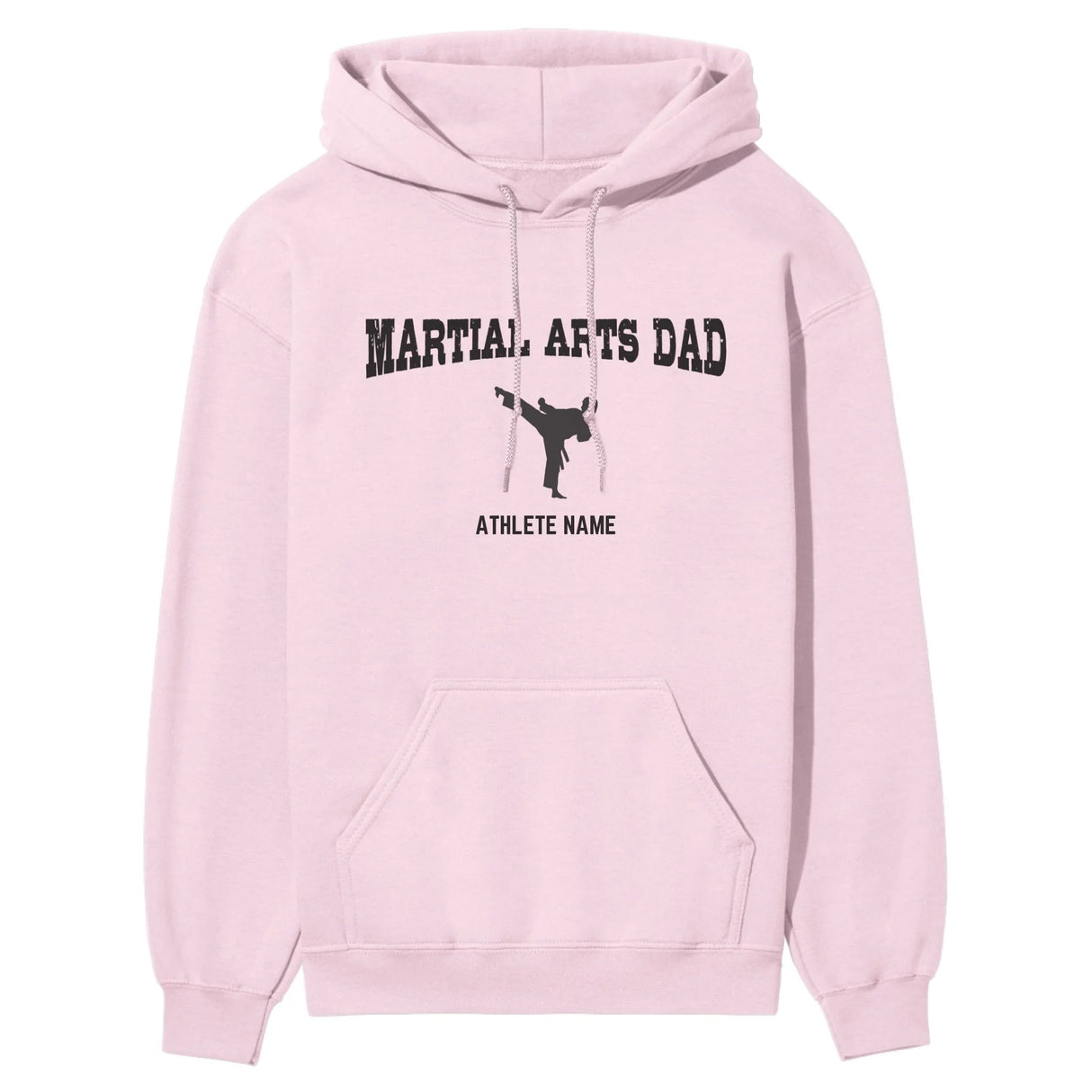 Martial Arts Dad with Martial Artist Icon and Martial Artist Name on a Hoodie with a Black Graphic