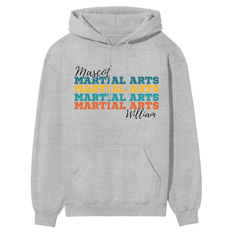 Personalized Martial Arts Martial Arts Martial Arts on a Hoodie With Mascot and Martial Artist Name on a Hoodie