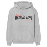 Custom Martial Arts Mascot and Martial Artist Name on a Hoodie with a Black Graphic