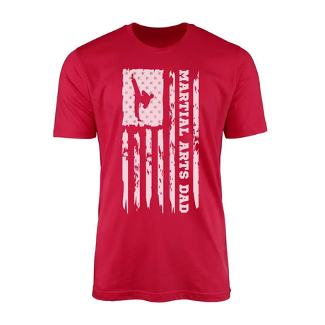 Martial Arts Dad Vertical Flag on a Men's T-Shirt with a White Graphic