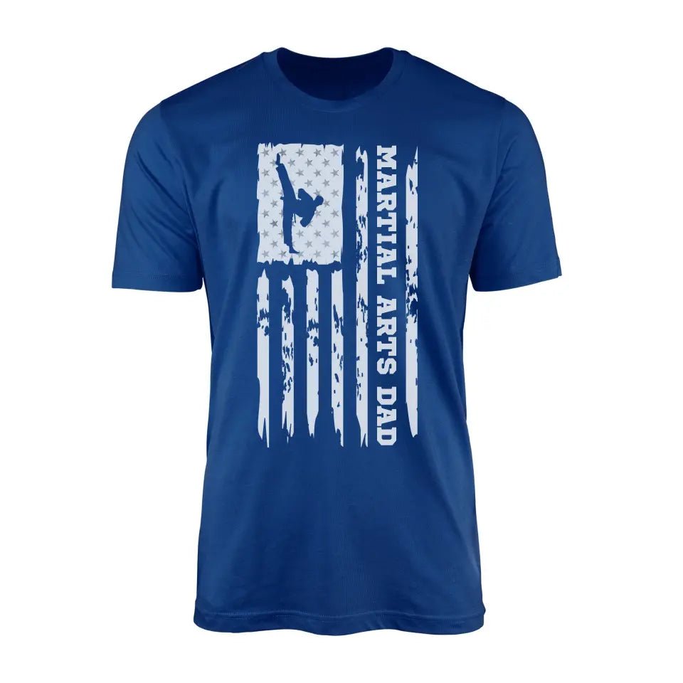 Martial Arts Dad Vertical Flag on a Men's T-Shirt with a White Graphic
