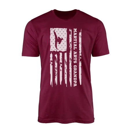 Martial Arts Grandpa Vertical Flag on a Men's T-Shirt with a White Graphic