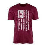 Martial Arts Dad Vertical Flag on a Men's T-Shirt with a White Graphic