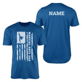 Martial Arts Dad Vertical Flag With Martial Artist Name on a Men's T-Shirt with a White Graphic